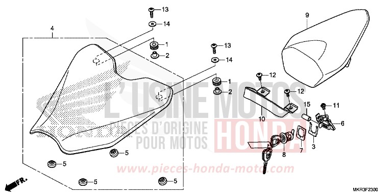 SIEGE von CBR1000RR SP SP1 SP2 PEARL GLARE WHITE (NHB53) von 2022